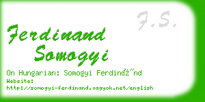 ferdinand somogyi business card